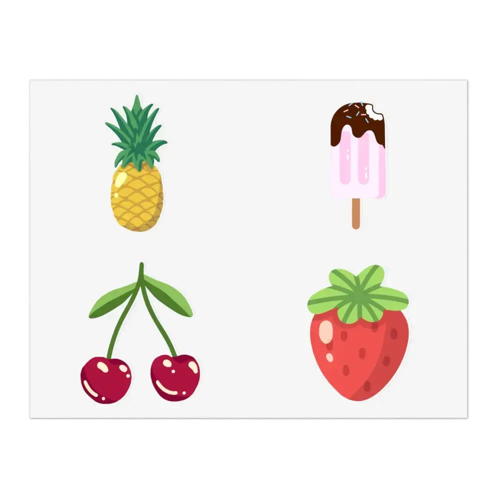Colorful Fruit & Dessert Sticker Sheets | Fun Planners, Scrapbooking, Kids’ Crafts, Party Favors, DIY Projects - FloofChonk