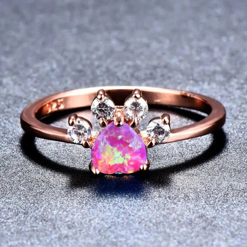Cute Cat - claw - shaped Rings Fashion Personality Rhinestone Ring Women's Jewelry - FloofChonk