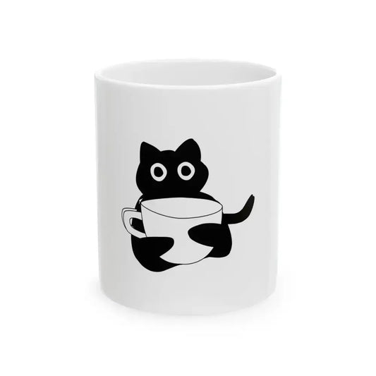 Cute Cat Coffee Cup - Fun Ceramic Coffee Cup (11oz, 15oz) - FloofChonk