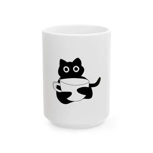 Cute Cat Coffee Cup - Fun Ceramic Coffee Cup (11oz, 15oz) - FloofChonk