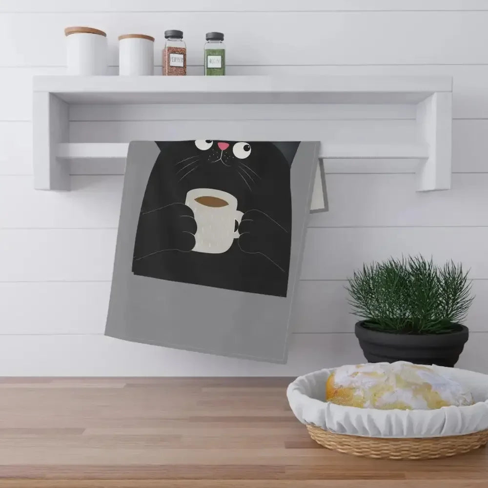Cute Cat Coffee Tea Towels - Fun Kitchen Decor for Cat Lovers - FloofChonk