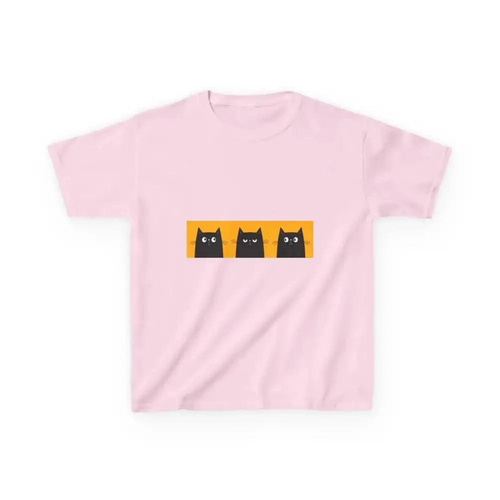 Cute Cat Faces Kids' Tee - Fun & Playful Heavy Cotton Shirt - FloofChonk