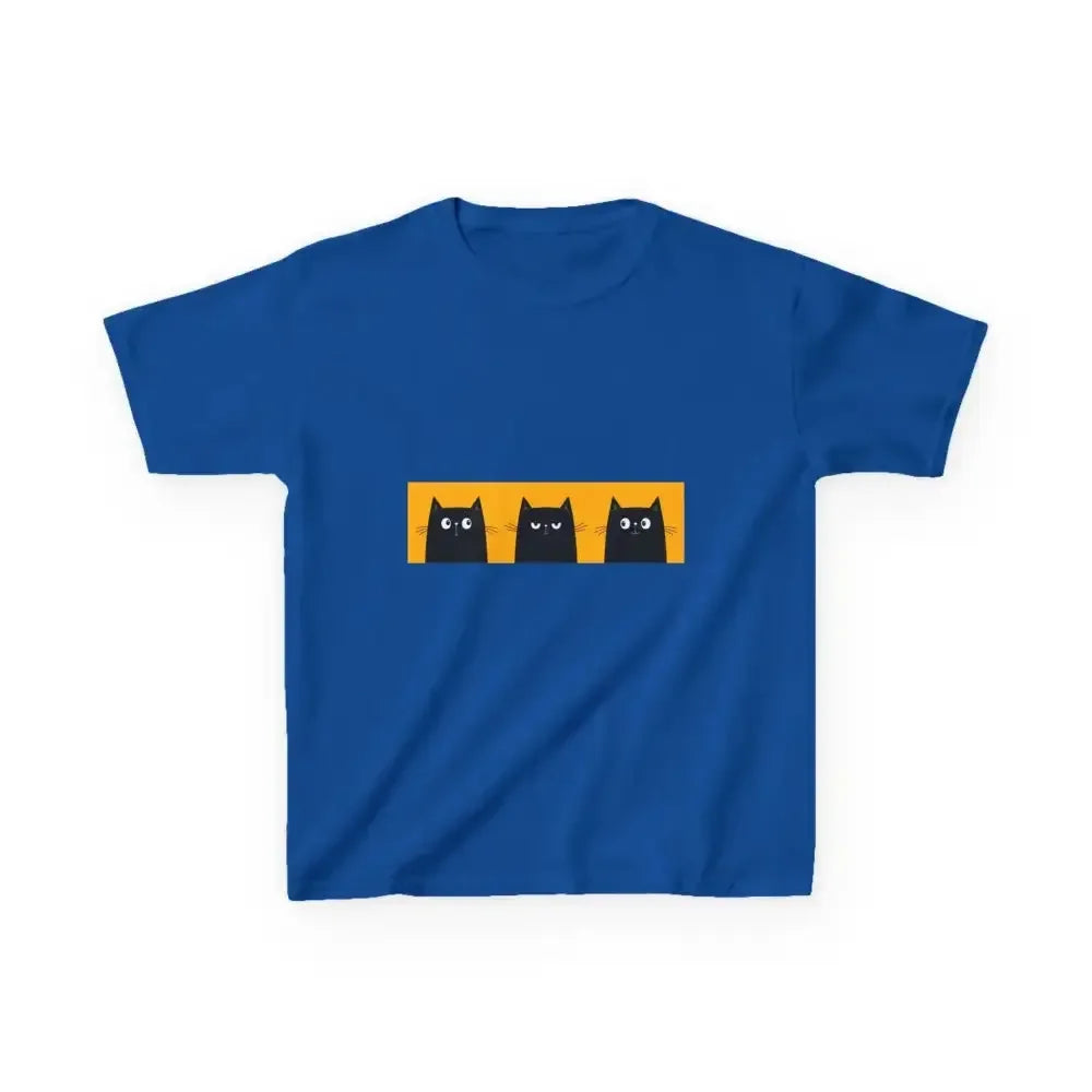 Cute Cat Faces Kids' Tee - Fun & Playful Heavy Cotton Shirt - FloofChonk