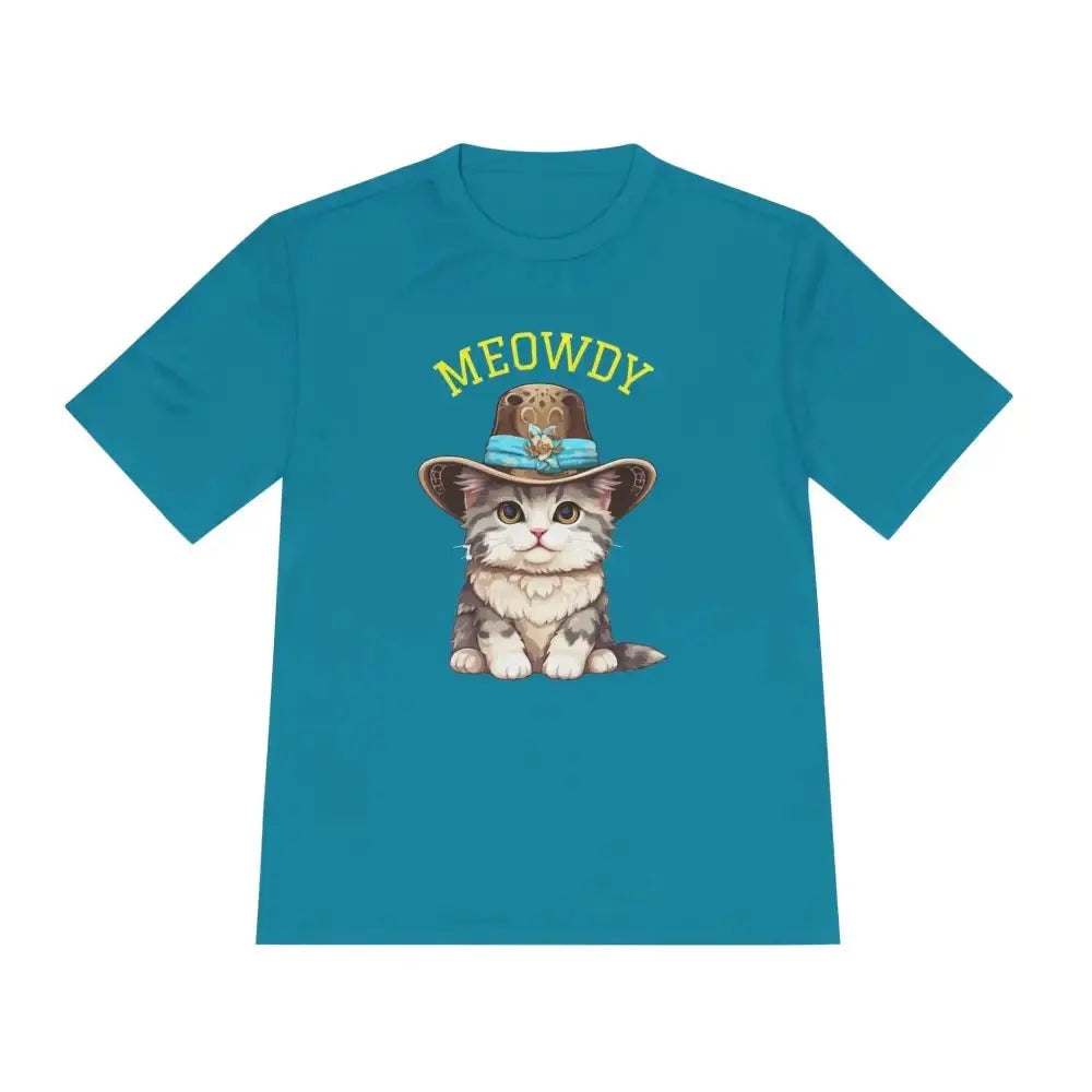 Cute Cat Themed Performance Tee - Perfect for Cat Lovers, Gift for Pet Owners, Fun Workout Shirt, Birthday and Holiday Apparel - FloofChonk