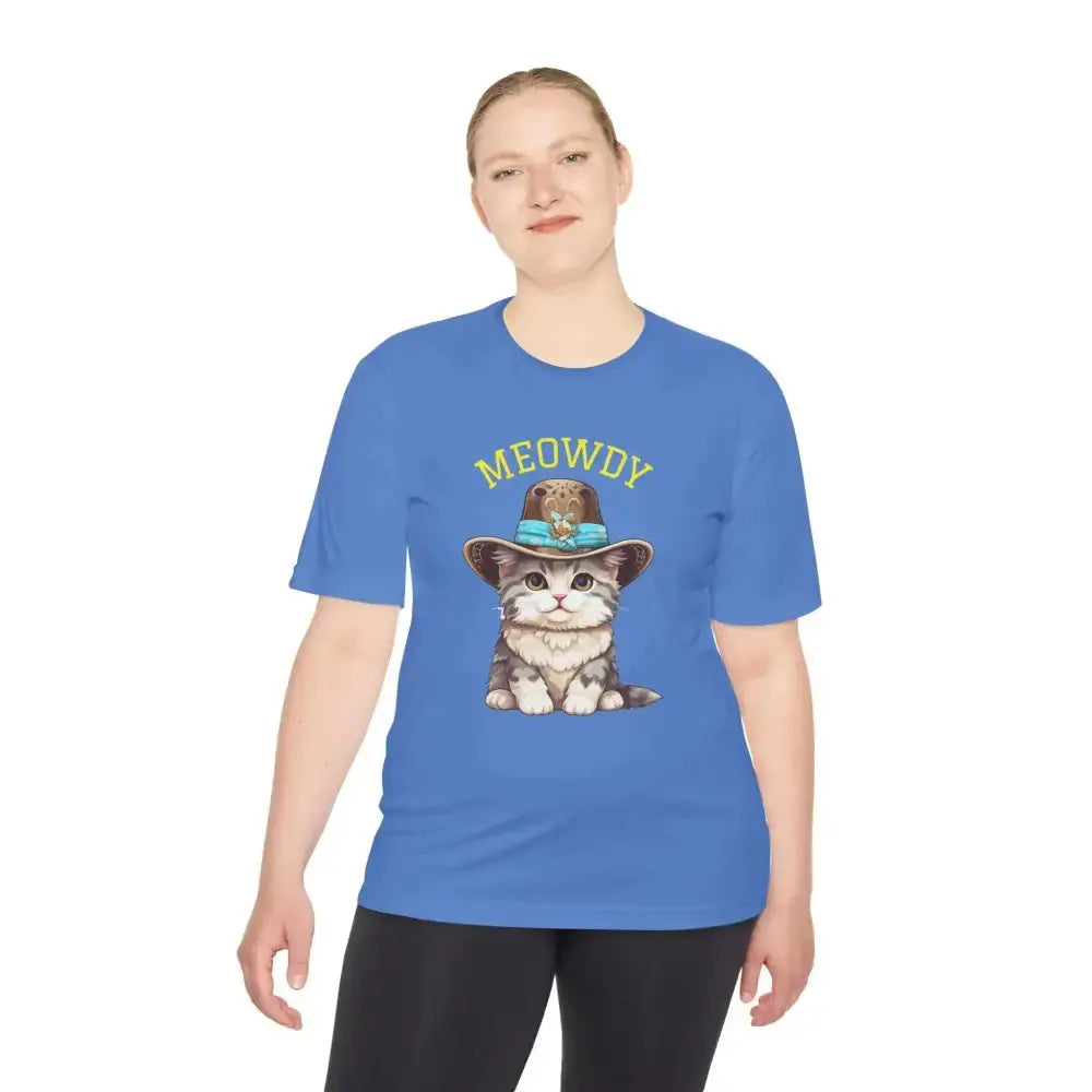 Cute Cat Themed Performance Tee - Perfect for Cat Lovers, Gift for Pet Owners, Fun Workout Shirt, Birthday and Holiday Apparel - FloofChonk