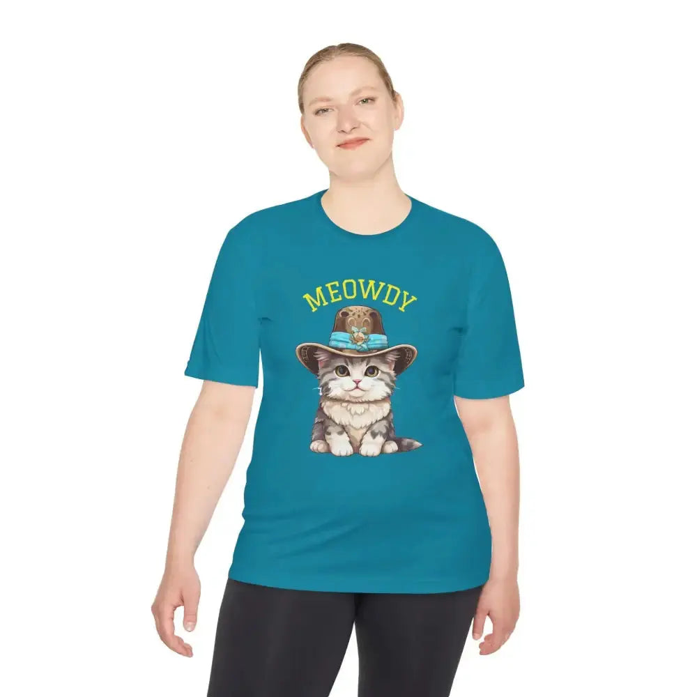 Cute Cat Themed Performance Tee - Perfect for Cat Lovers, Gift for Pet Owners, Fun Workout Shirt, Birthday and Holiday Apparel - FloofChonk