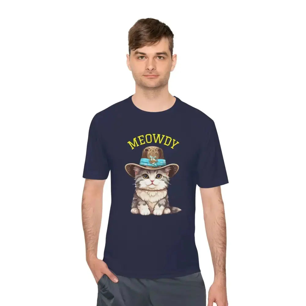 Cute Cat Themed Performance Tee - Perfect for Cat Lovers, Gift for Pet Owners, Fun Workout Shirt, Birthday and Holiday Apparel - FloofChonk