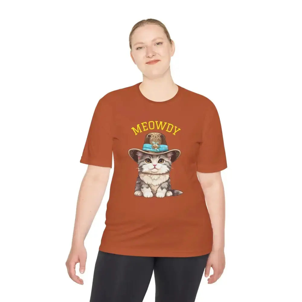 Cute Cat Themed Performance Tee - Perfect for Cat Lovers, Gift for Pet Owners, Fun Workout Shirt, Birthday and Holiday Apparel - FloofChonk
