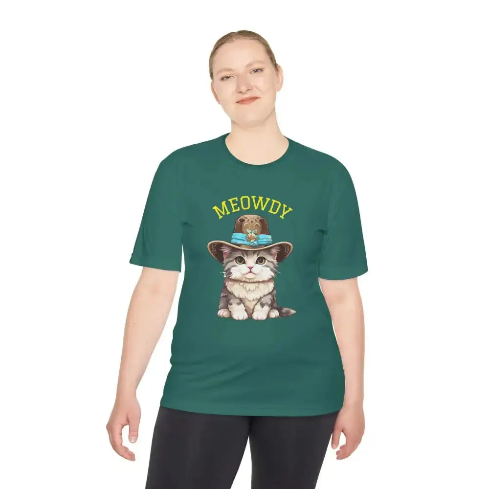 Cute Cat Themed Performance Tee - Perfect for Cat Lovers, Gift for Pet Owners, Fun Workout Shirt, Birthday and Holiday Apparel - FloofChonk