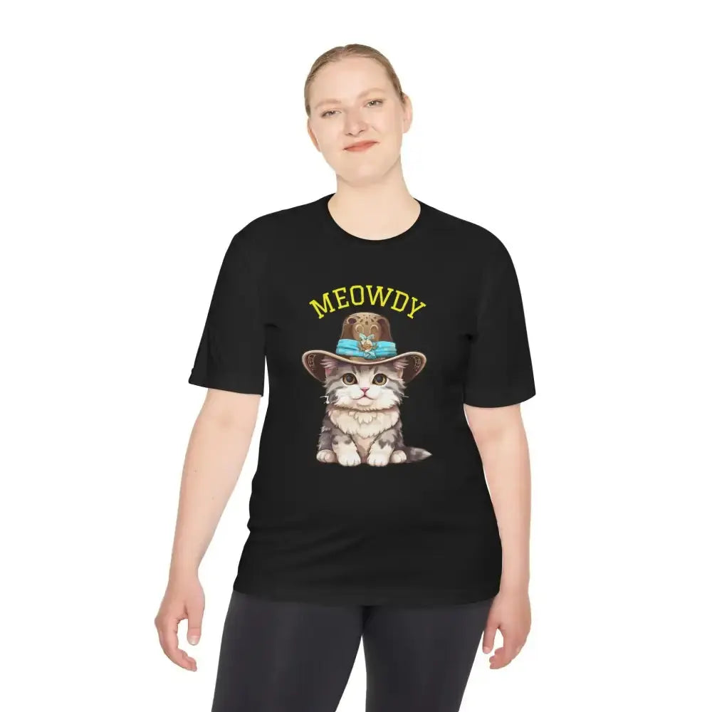 Cute Cat Themed Performance Tee - Perfect for Cat Lovers, Gift for Pet Owners, Fun Workout Shirt, Birthday and Holiday Apparel - FloofChonk