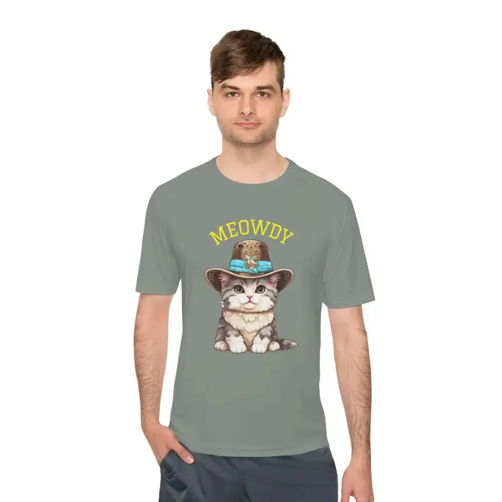 Cute Cat Themed Performance Tee - Perfect for Cat Lovers, Gift for Pet Owners, Fun Workout Shirt, Birthday and Holiday Apparel - FloofChonk