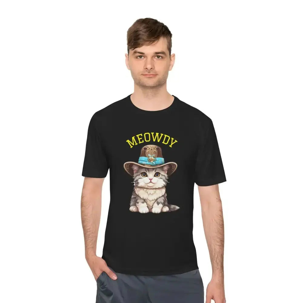 Cute Cat Themed Performance Tee - Perfect for Cat Lovers, Gift for Pet Owners, Fun Workout Shirt, Birthday and Holiday Apparel - FloofChonk