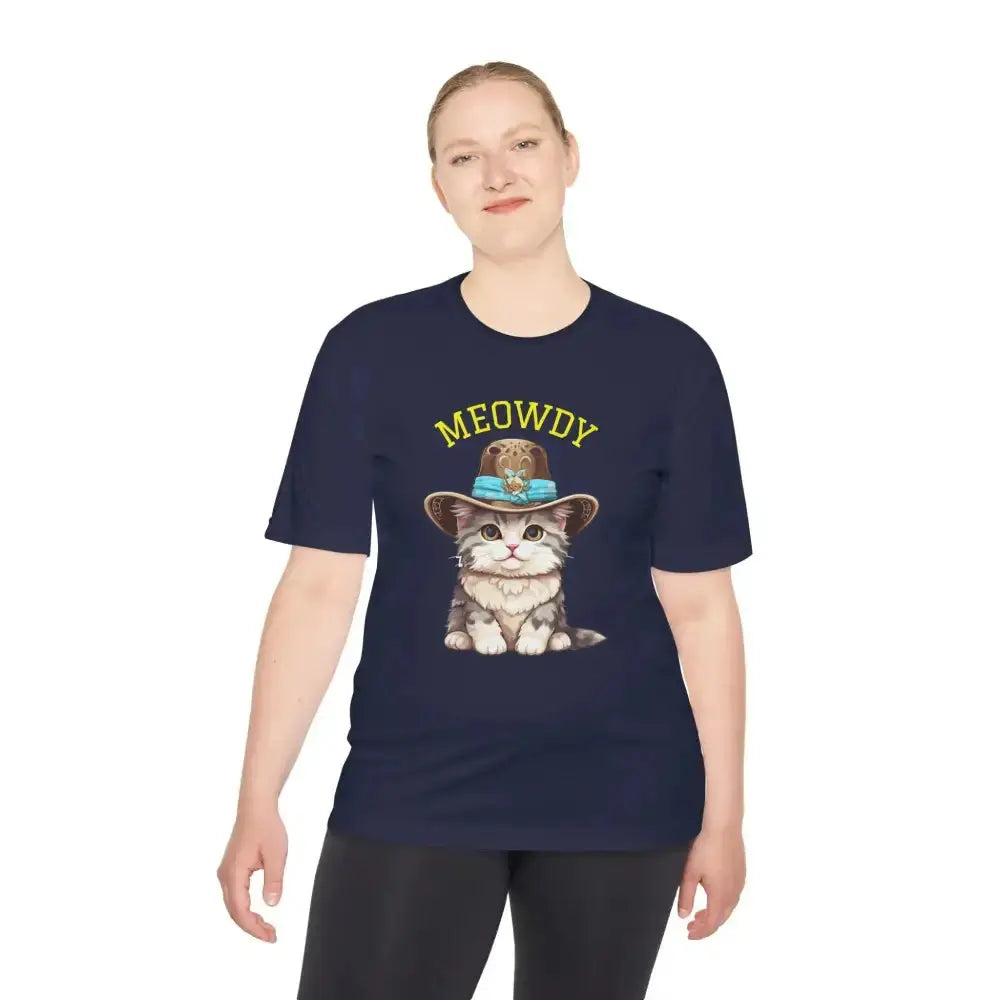 Cute Cat Themed Performance Tee - Perfect for Cat Lovers, Gift for Pet Owners, Fun Workout Shirt, Birthday and Holiday Apparel - FloofChonk