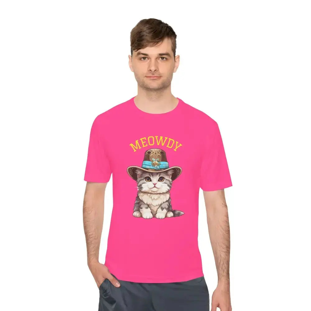 Cute Cat Themed Performance Tee - Perfect for Cat Lovers, Gift for Pet Owners, Fun Workout Shirt, Birthday and Holiday Apparel - FloofChonk