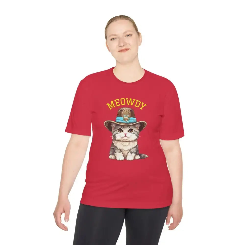 Cute Cat Themed Performance Tee - Perfect for Cat Lovers, Gift for Pet Owners, Fun Workout Shirt, Birthday and Holiday Apparel - FloofChonk