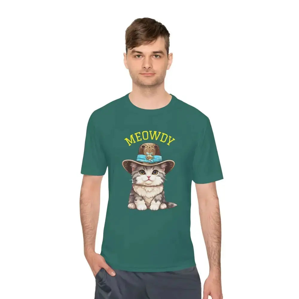 Cute Cat Themed Performance Tee - Perfect for Cat Lovers, Gift for Pet Owners, Fun Workout Shirt, Birthday and Holiday Apparel - FloofChonk