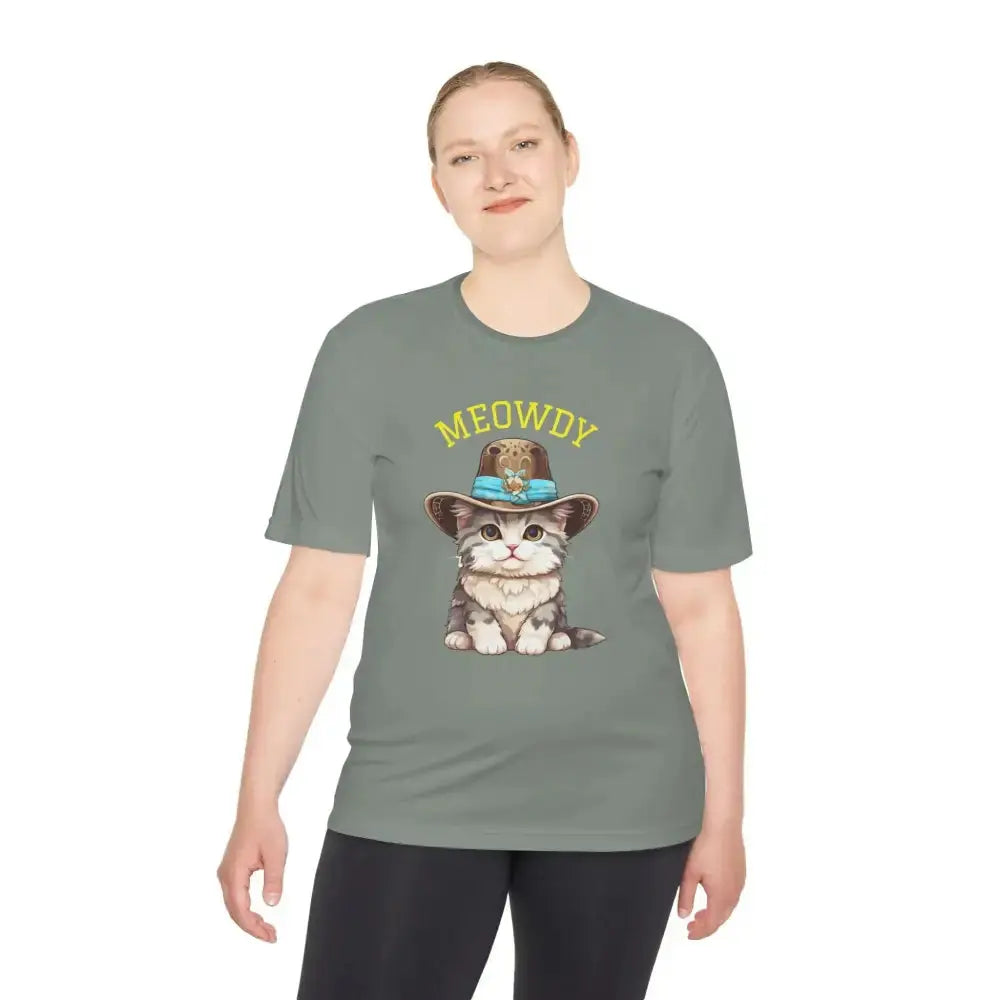 Cute Cat Themed Performance Tee - Perfect for Cat Lovers, Gift for Pet Owners, Fun Workout Shirt, Birthday and Holiday Apparel - FloofChonk