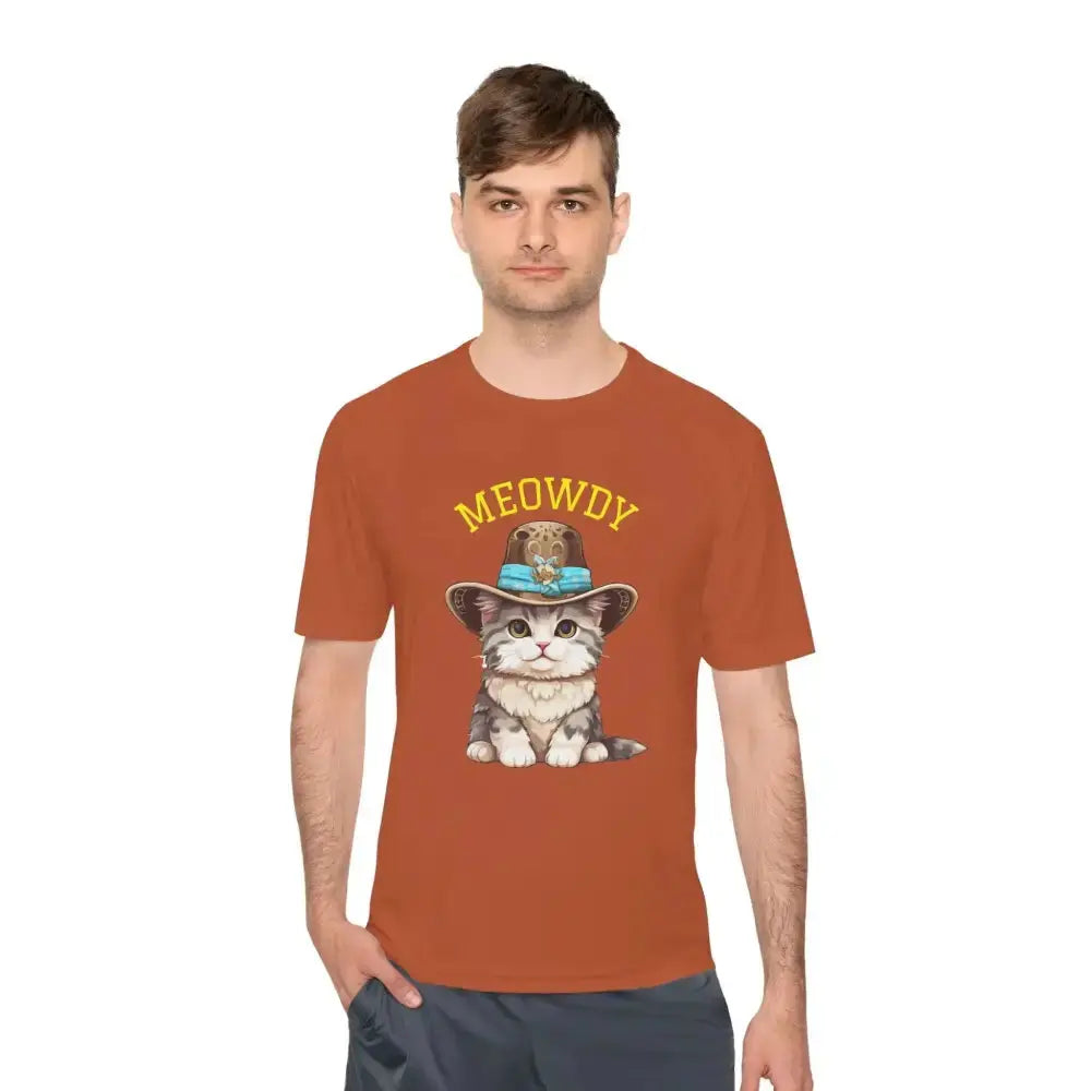 Cute Cat Themed Performance Tee - Perfect for Cat Lovers, Gift for Pet Owners, Fun Workout Shirt, Birthday and Holiday Apparel - FloofChonk
