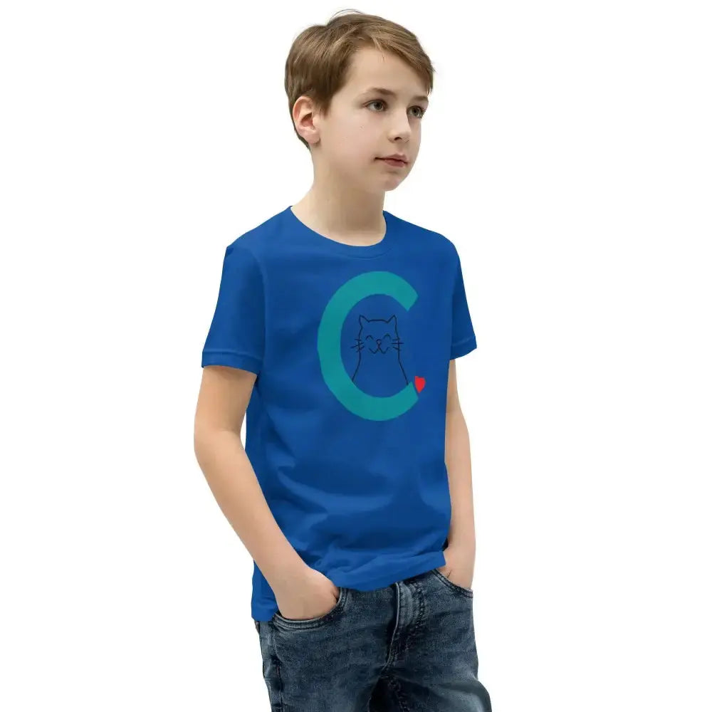 Cute Cat Youth Short Sleeve T-Shirt - FloofChonk