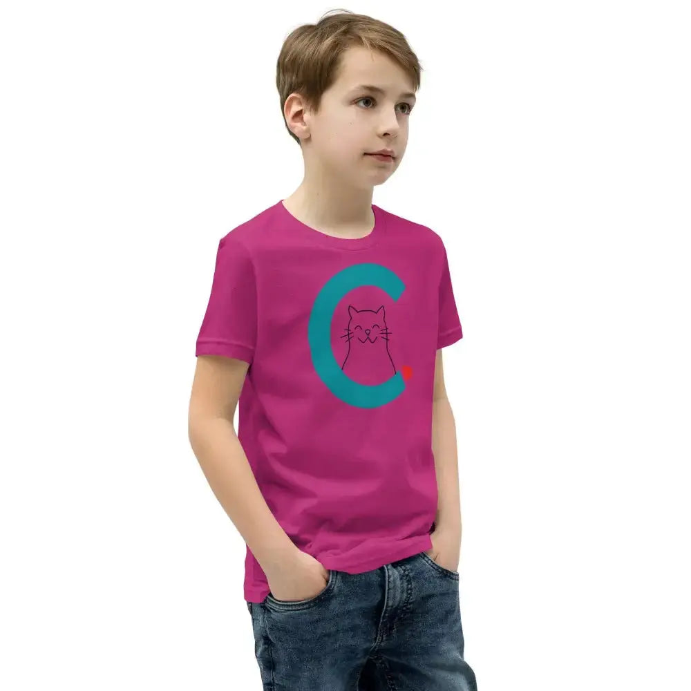 Cute Cat Youth Short Sleeve T-Shirt - FloofChonk