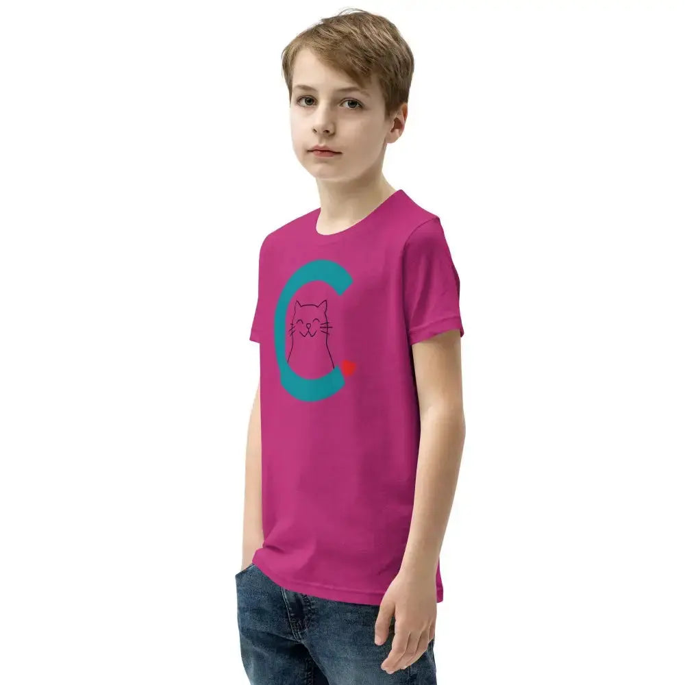 Cute Cat Youth Short Sleeve T-Shirt - FloofChonk