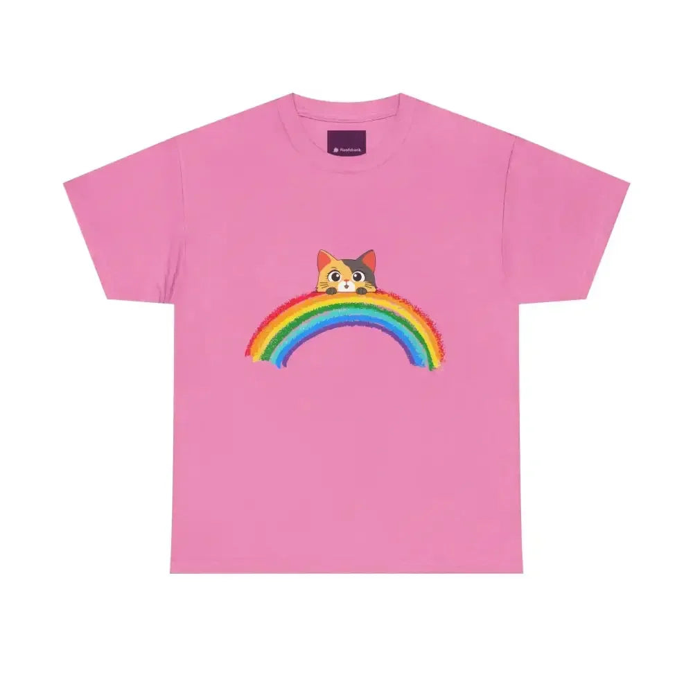 Cute Rainbow Cat Unisex tee, Summer Essential T-shirt for Cat Lovers - FloofChonk