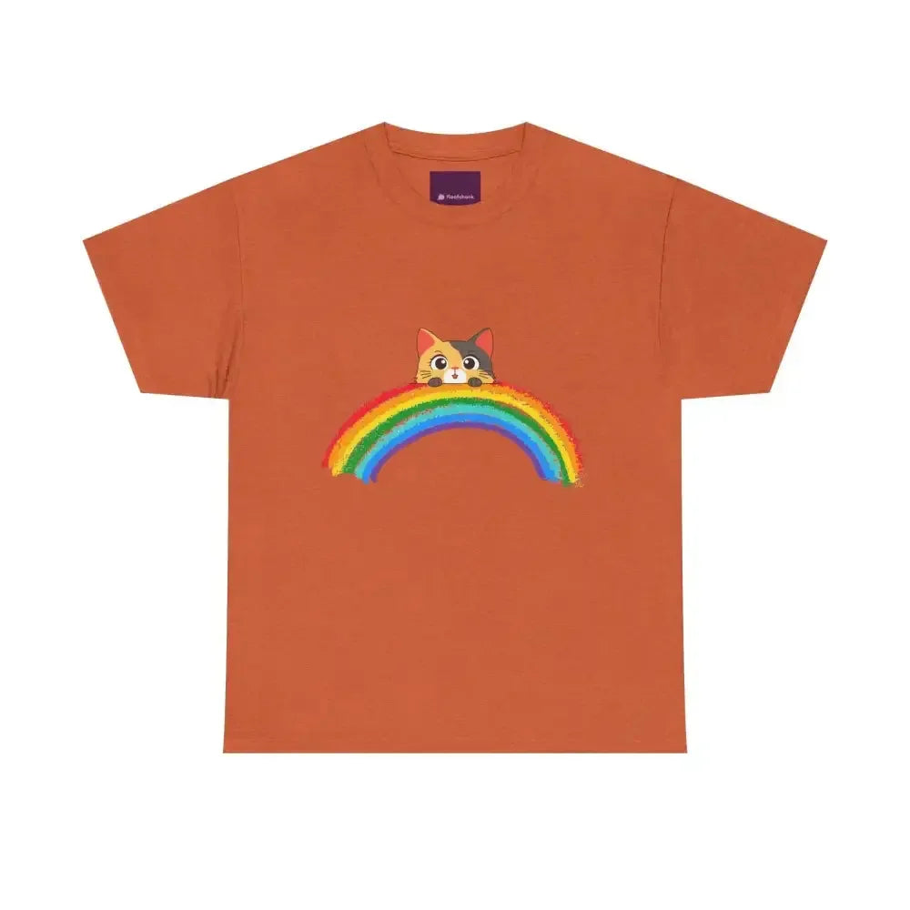 Cute Rainbow Cat Unisex tee, Summer Essential T-shirt for Cat Lovers - FloofChonk