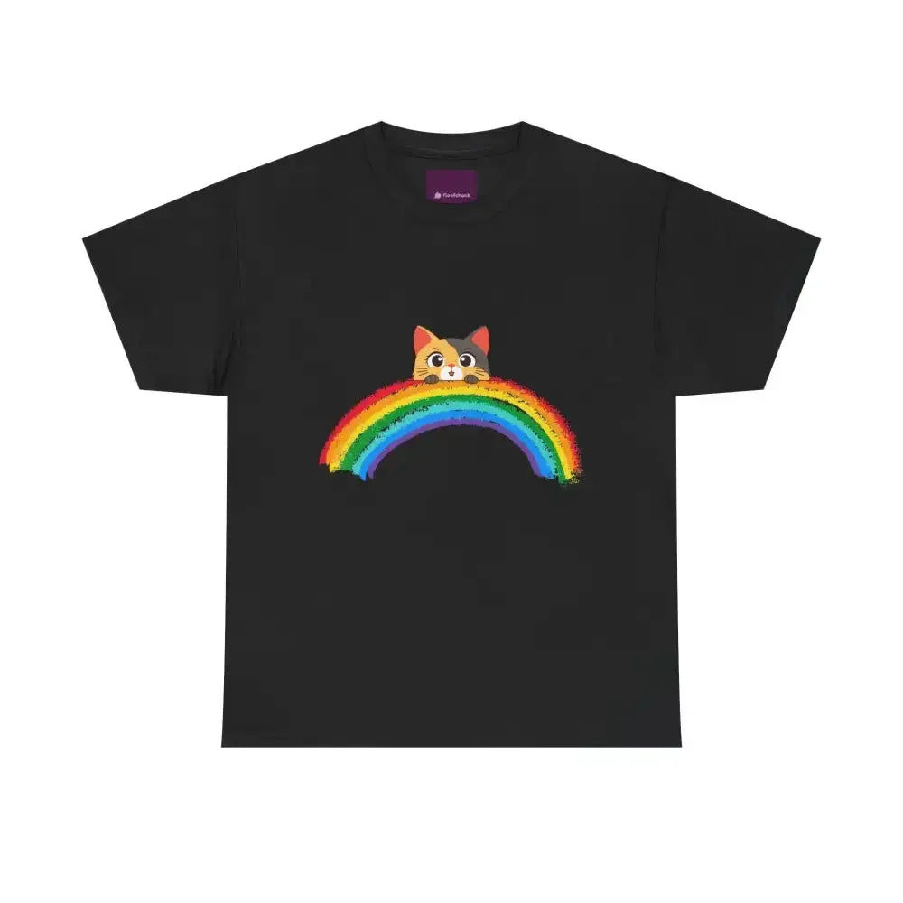 Cute Rainbow Cat Unisex tee, Summer Essential T-shirt for Cat Lovers - FloofChonk