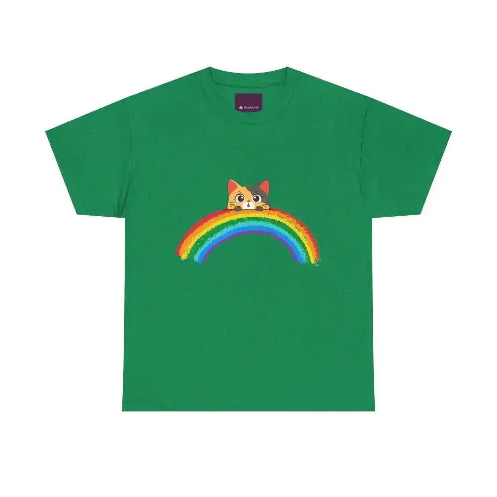 Cute Rainbow Cat Unisex tee, Summer Essential T-shirt for Cat Lovers - FloofChonk