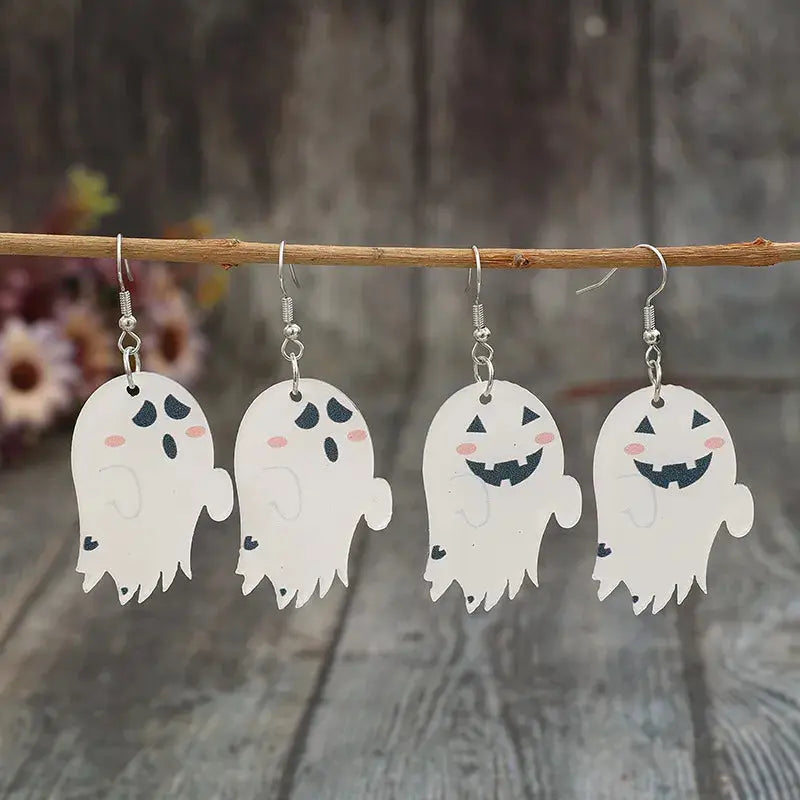 2 Piece Alloy Acrylic Ghost Dangle Earrings - FloofChonk