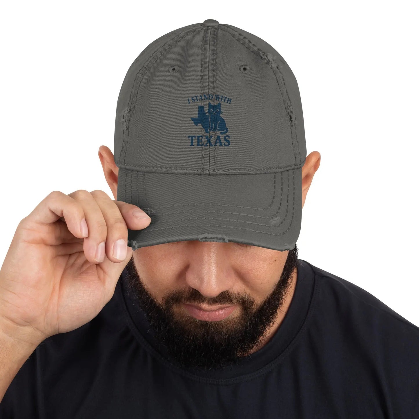 I Stand with Texas Distressed Dad Hat - FloofChonk