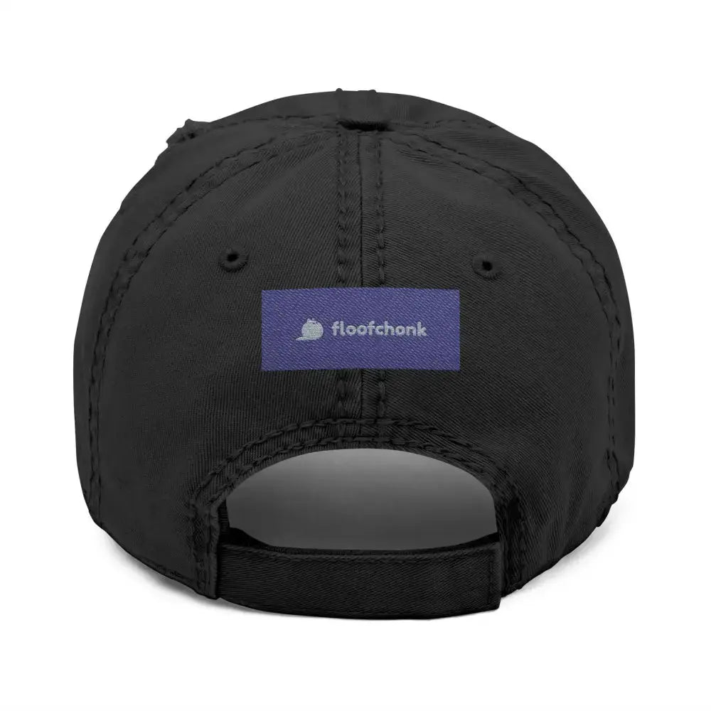 Distressed Dad Hat with ’Resist Right Meow’ Embroidery - Hats