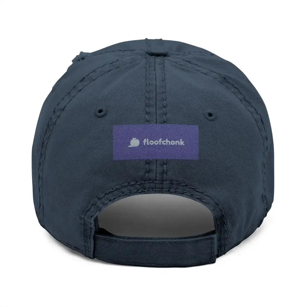 Distressed Dad Hat with ’Resist Right Meow’ Embroidery - Hats
