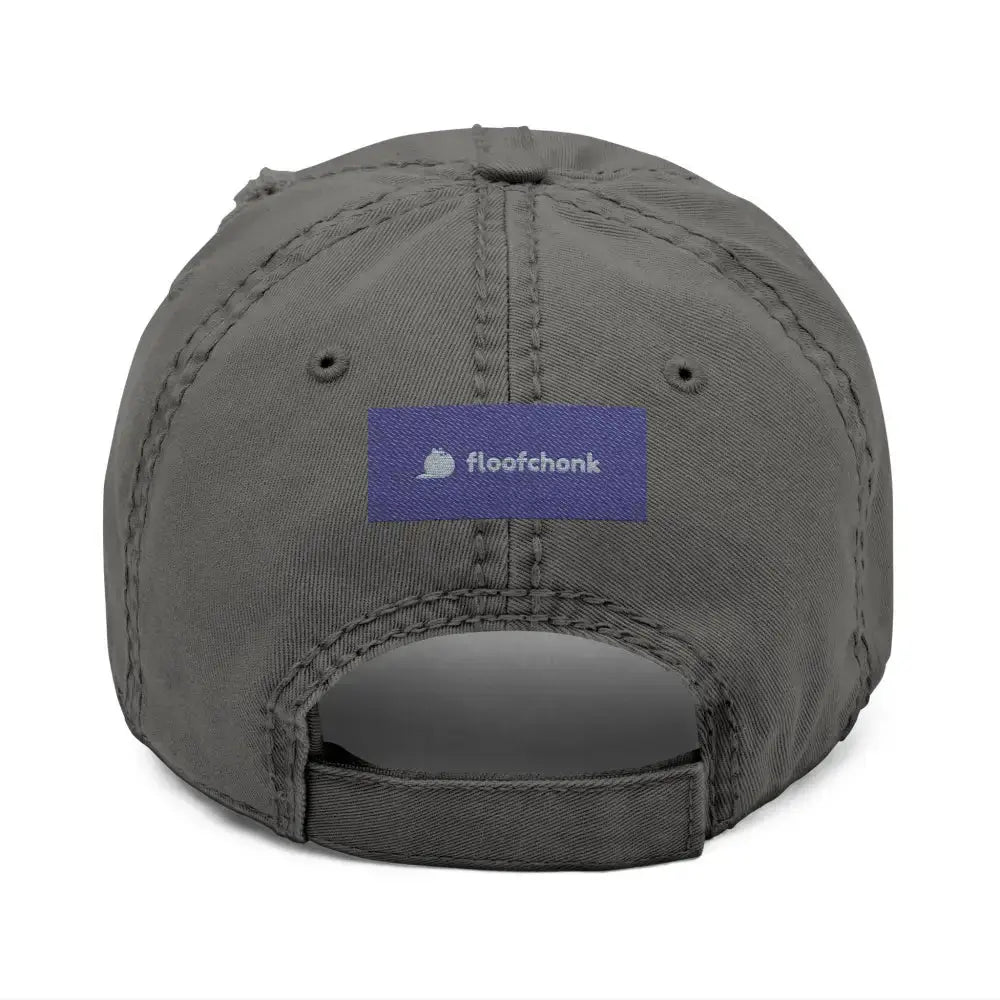 Distressed Dad Hat with ’Resist Right Meow’ Embroidery - Hats