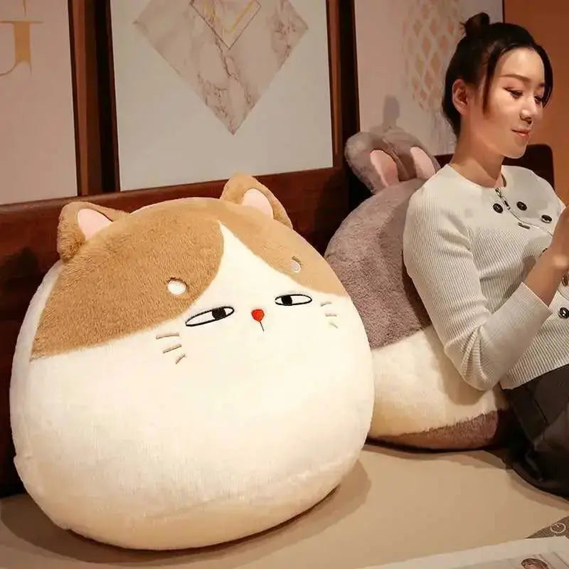 Fat Cat and Rabbit Plush Pillows - FloofChonk