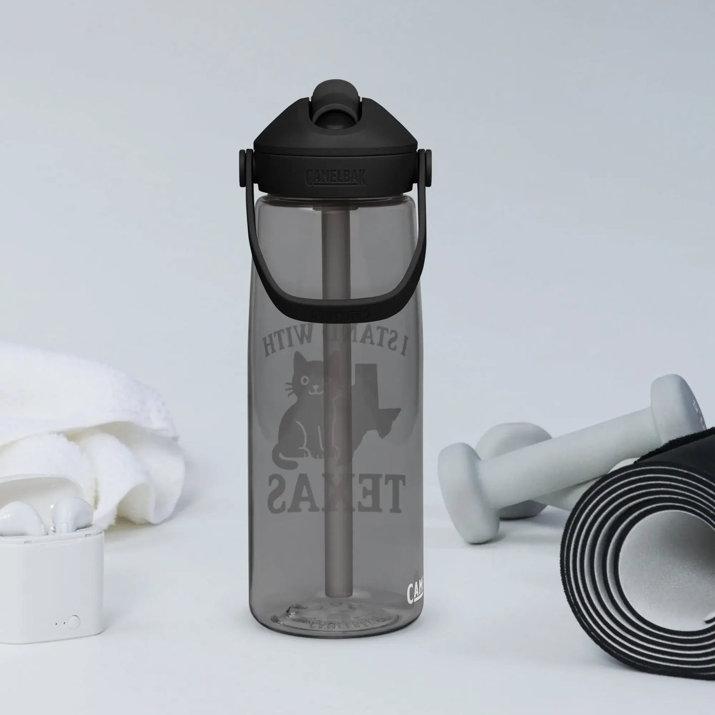 I Stand with Texas Flip Straw Water Bottle - FloofChonk