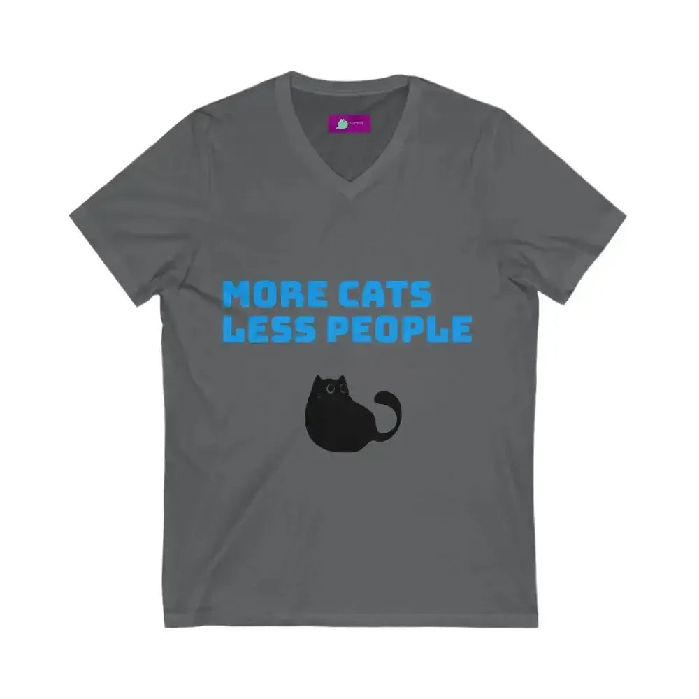 Funny Cat Lover V-Neck Tee - Unisex Jersey Short Sleeve Shirt - FloofChonk