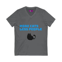 Funny Cat Lover V - Neck Tee - Unisex Jersey Short Sleeve Shirt - FloofChonk