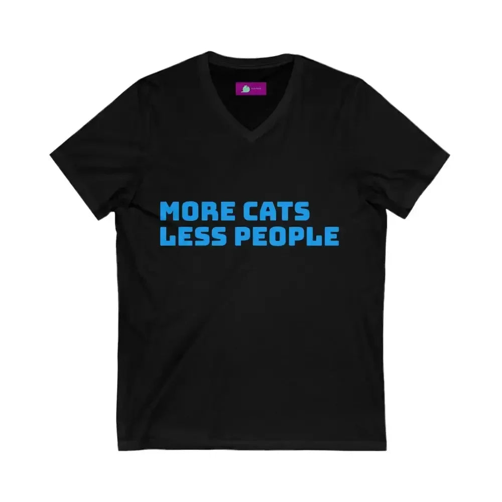 Funny Cat Lover V-Neck Tee - Unisex Jersey Short Sleeve Shirt - FloofChonk