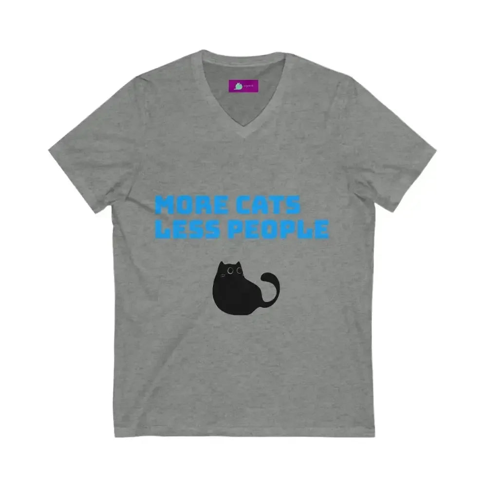 Funny Cat Lover V-Neck Tee - Unisex Jersey Short Sleeve Shirt - FloofChonk