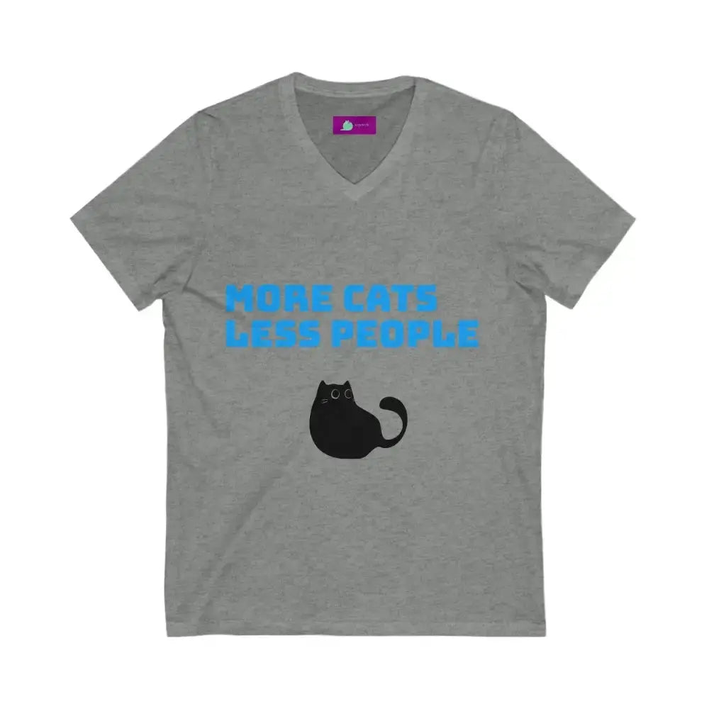 Funny Cat Lover V - Neck Tee - Unisex Jersey Short Sleeve Shirt - FloofChonk