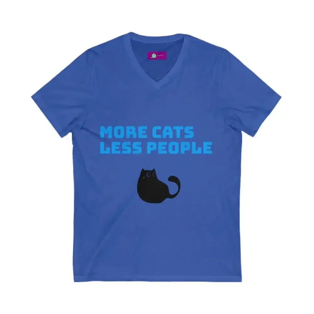 Funny Cat Lover V-Neck Tee - Unisex Jersey Short Sleeve Shirt - FloofChonk