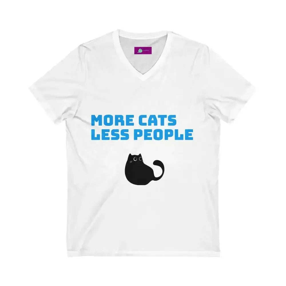 Funny Cat Lover V-Neck Tee - Unisex Jersey Short Sleeve Shirt - FloofChonk