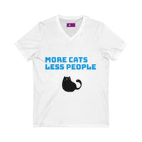 Funny Cat Lover V - Neck Tee - Unisex Jersey Short Sleeve Shirt - FloofChonk