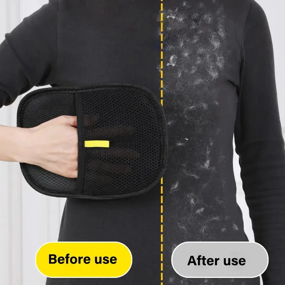 Fur-Free: Electrostatic Pet Hair Remover Gloves - black