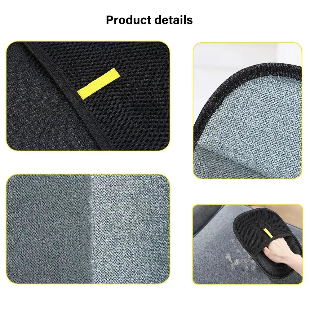 Fur-Free: Electrostatic Pet Hair Remover Gloves - black