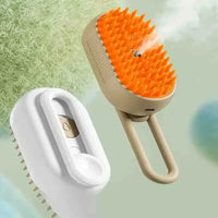Gentle pet brush with mist