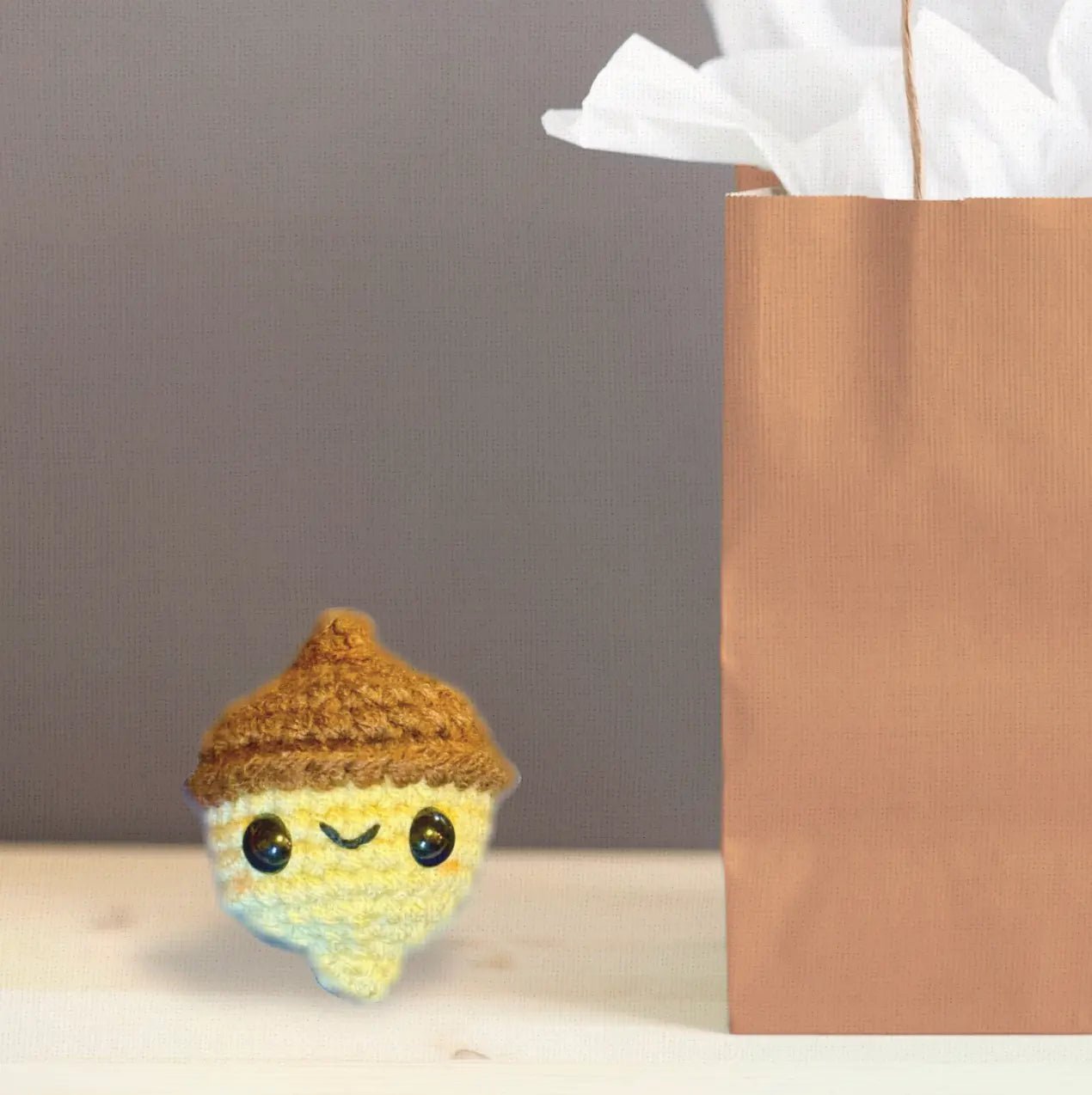 Handmade Catnip Toy | Augie the Acorn Chunkle Puff Infused with Miracle Nip Botanicals - FloofChonk