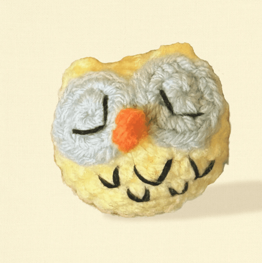 Handmade Catnip Toy | Yolk the Owl Chunkle Puff Infused with Miracle Nip Botanicals - FloofChonk