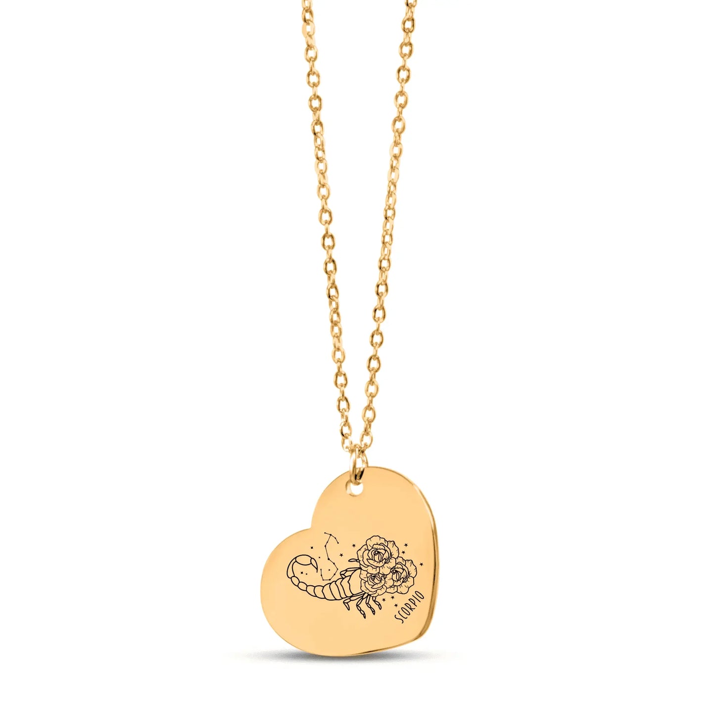 Scorpio Zodiac Sign Heart Necklace - FloofChonk